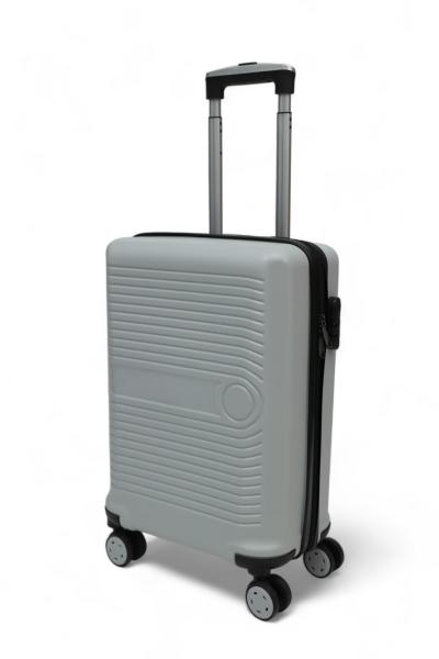 İronika Dayanıklı ABS Kabin Boy 4 Tekerlekli Valiz Küçük Kabin Tipi Bavul Gri