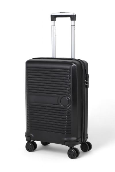 İronika Dayanıklı ABS Kabin Boy 4 Tekerlekli Valiz Küçük Kabin Tipi Bavul Siyah