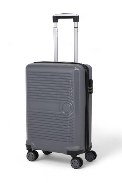 İronika Dayanıklı ABS Kabin Boy 4 Tekerlekli Valiz Küçük Kabin Tipi Bavul Nadro Gri