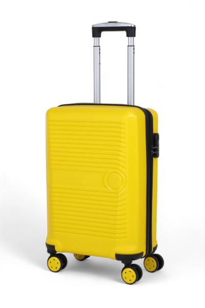 İronika Dayanıklı ABS Kabin Boy 4 Tekerlekli Valiz Küçük Kabin Tipi Bavul Sarı