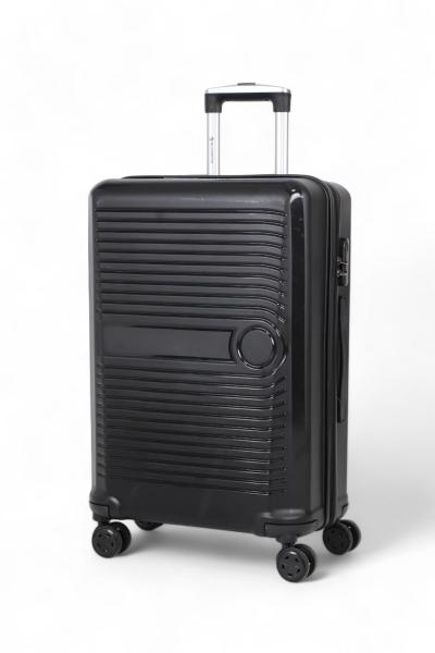 İronika Dayanıklı ABS Orta Boy 4 Tekerlekli Valiz Orta Boy Bavul Siyah