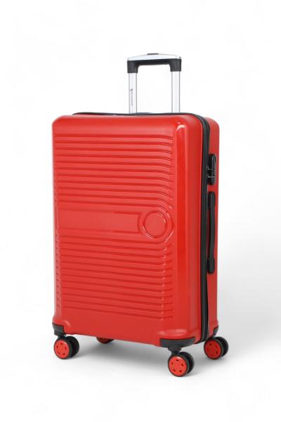 İronika Dayanıklı ABS Orta Boy 4 Tekerlekli Valiz Orta Boy Bavul Kırmızı