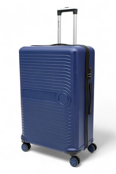 İronika Dayanıklı ABS Büyük Boy 4 Tekerlekli Valiz Büyük Boy Bavul Mavi