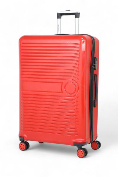 İronika Dayanıklı ABS Büyük Boy 4 Tekerlekli Valiz Büyük Boy Bavul Kırmızı